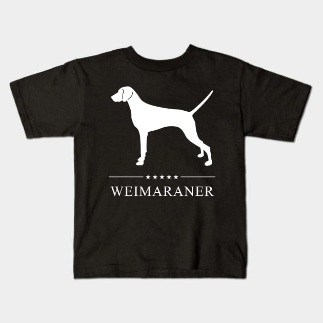 Weimaraner Dog White Silhouette Kids T-Shirt by millersye